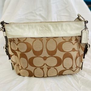 Coach signature shoulder bag.